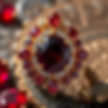 A Look into the Historical Significance of Burmese Rubies An historical depiction of the Burmese ruby trade, highlighting its cultural significance.