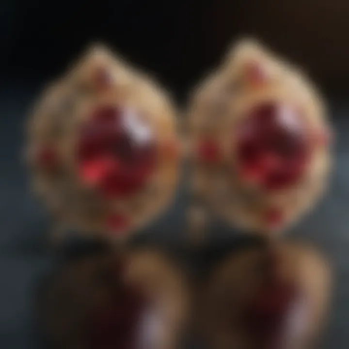 Artisan crafting ruby earrings with intricate details