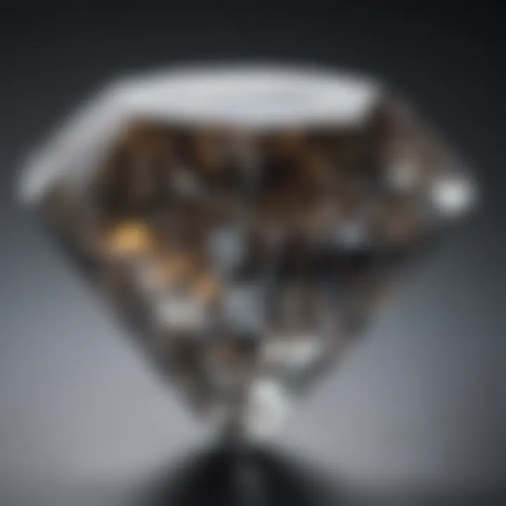 Close-up of an authentic uncut diamond highlighting its raw form and unique characteristics