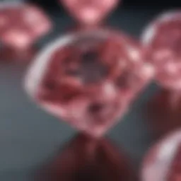 Close-up view of a pink diamond showcasing its unique color intensity