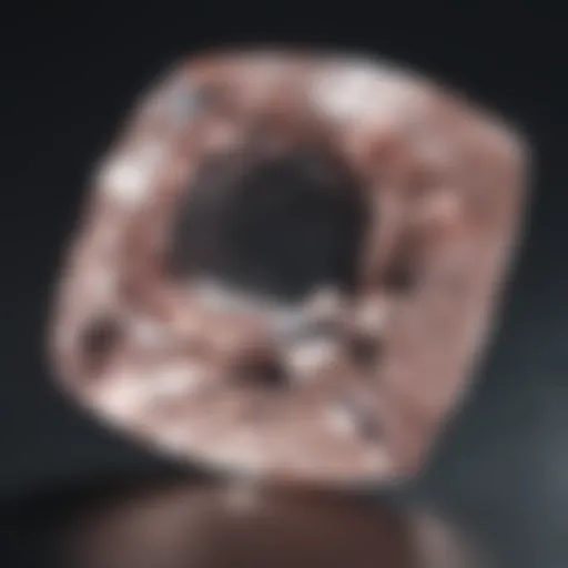 Close-up view of white morganite stone showcasing its clarity and brilliance