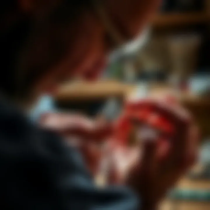 Artisan crafting a teardrop engagement ring