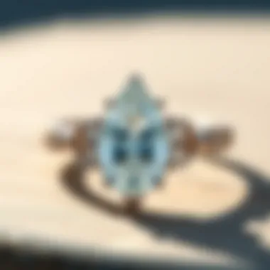 Elegant teardrop engagement ring with sparkling diamond
