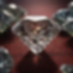 Close-up view of a diamond on a velvet background