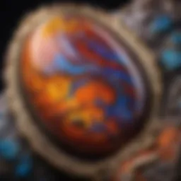 Close-up of Yowah opal showcasing its vibrant colors and patterns
