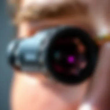 Close-up of the ergonomic design of a Zeiss jeweler's loupe